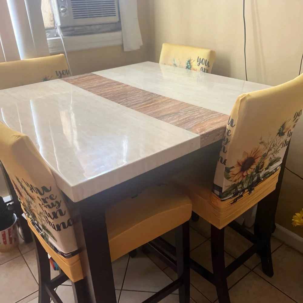 Sunflower Yellow Stretch Chair Covers - Set of 4